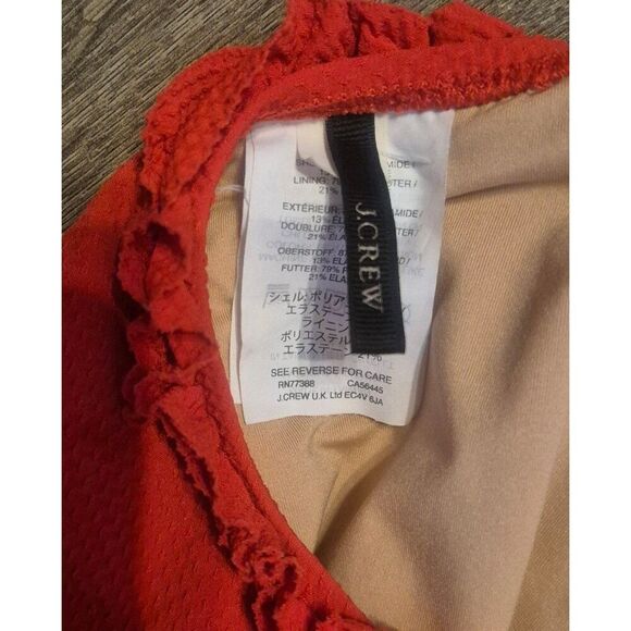 J.Crew Ruffled Trim Open Back One-piece Swimsuit Bathingsuit Women's Size 8 - Picture 4 of 5